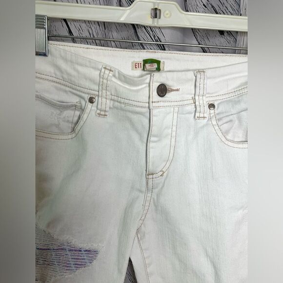 Ett Twa White Distressed Jeans Cropped 28 - Picture 2 of 8
